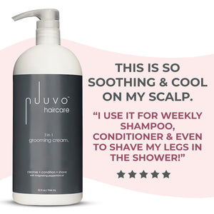 Nuuvo Haircare 3in1 Grooming Cream, Unisex No Poo, Conditioning & Shave