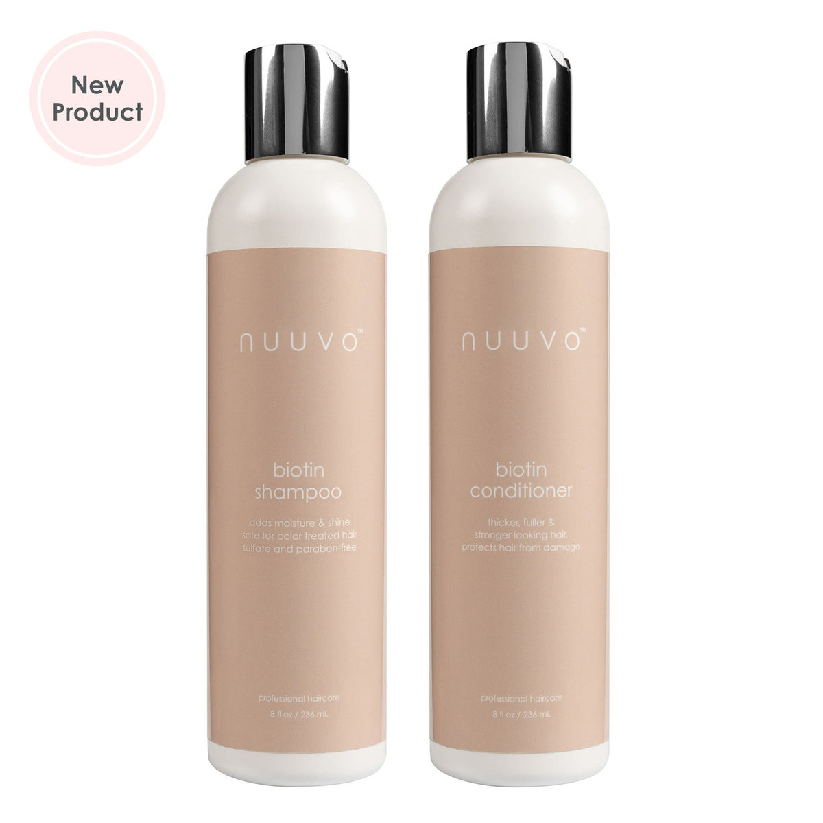 Nuuvo Biotin Shampoo &amp; Conditioner Duo - Strengthening Hair Care Duo for Thicker, Fuller Hair