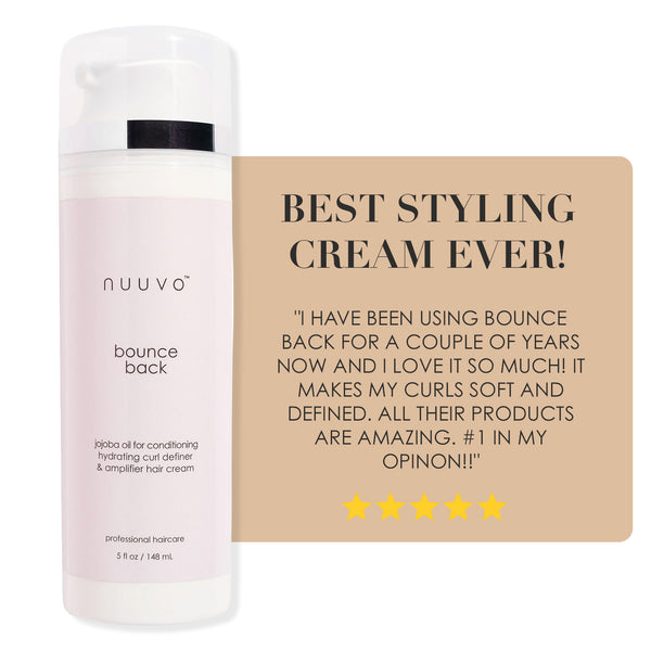 Nuuvo Bounce Back Curl Cream - Hydrating Curl Defining Cream for Frizz-Free, Touchable Strands