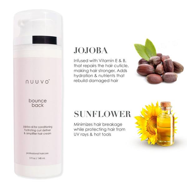Nuuvo Bounce Back Curl Cream - Hydrating Curl Defining Cream for Frizz-Free, Touchable Strands