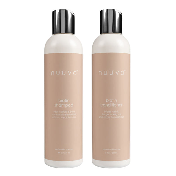Nuuvo Biotin Shampoo & Conditioner Duo - Strengthening Hair Care Duo for Thicker, Fuller Hair