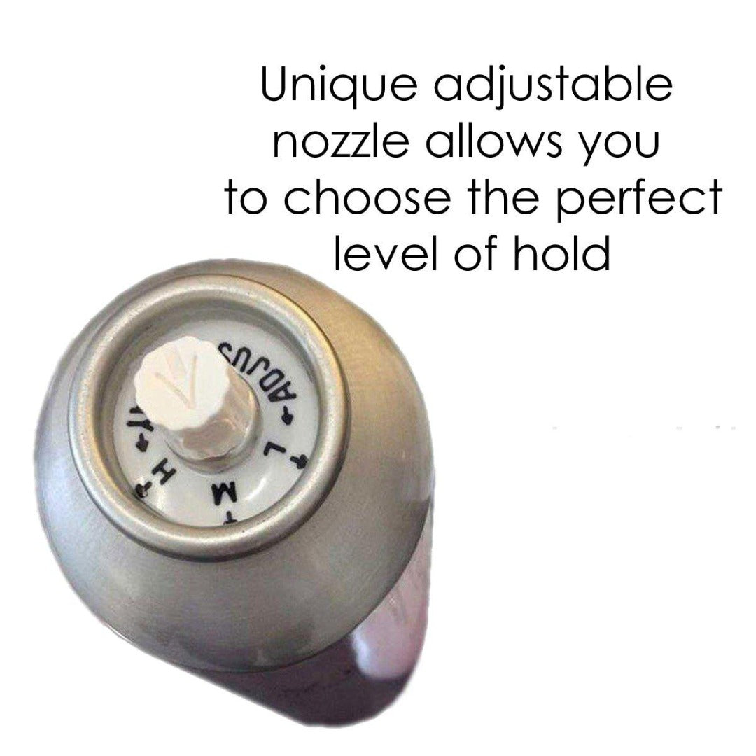 3 in 1 Hairspray (10oz) - adjustable nozzle feature, (light, medium, heavy) - Nuuvo Haircare